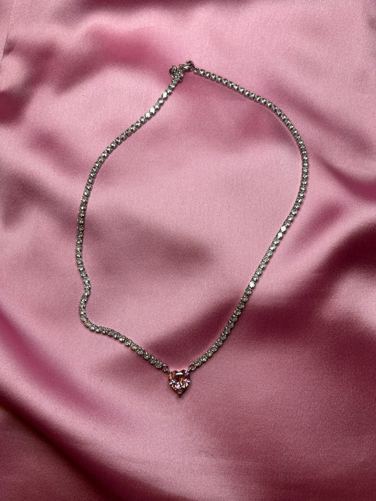 HEART OF GLASS tennis necklace